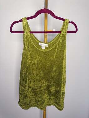 Karavan Vintage Lime Green Velvet Tank Top medium